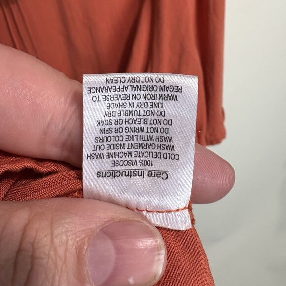 Modcloth Princess Highway Button Front Top Sz 20 Short Sleeve Rust Orange Retro - Picture 7 of 9